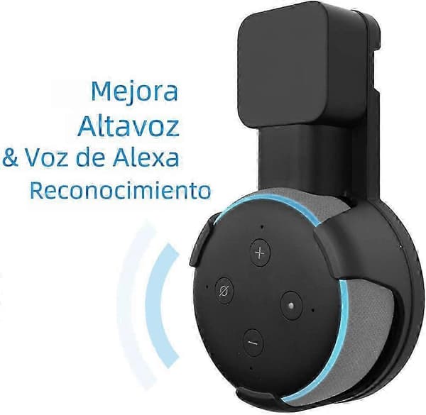 Skruvlös väggmontering kompatibel med Alexa Echo Dot 3:e generationens högtalare med kabelhantering