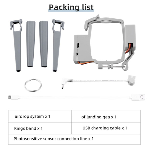 Airdrop-system för DJI Air 2s drönare, förslag på leveransapparat, dispenser, kastare