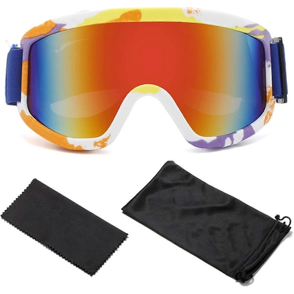 Skidglasögon, Snowboardglasögon, PC-material, Anti-ultraviolett, Andningsbar design, Hållbar (1 st, Blå)