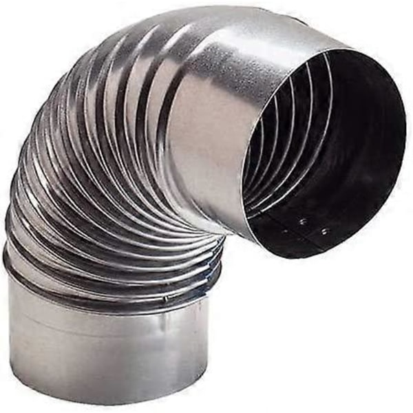 Rökrörskrök ca 120mm, Varmförzinkat stål 90° Rökrörskrök, Silver