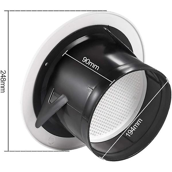 200 mm Luftventil med Skyddsgaller - ABS (200 mm)