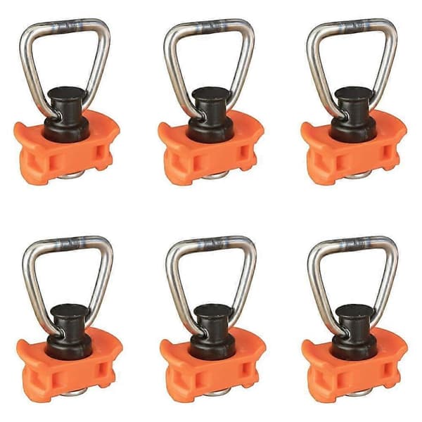6-pack Enkel Stud L-Track Beslag med D-ring för L-Track