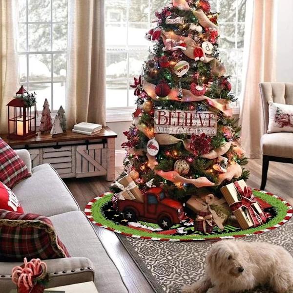 Grinch God Jul Julgransmatta 48 Tum Grön Julgransmatta Mjuk Plus