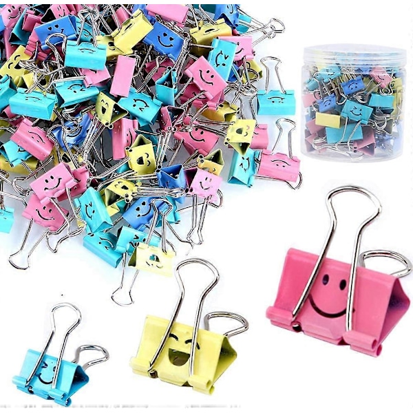 Pärmklämmor, Färgglada Söta Utskurna Smiley-Klämmor, 48 Stycken Medium, Perfekt för Kontor, Lärarpresenter och Kök