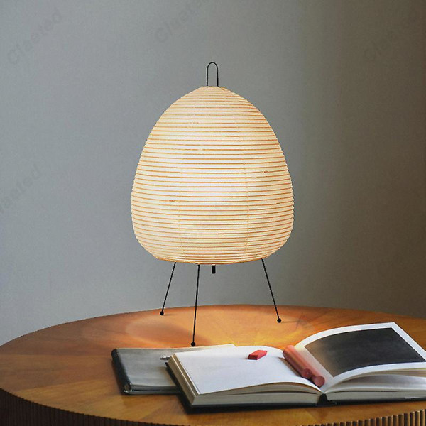 Japansk Design Akari Noguchi Bordslampa: Rispapper Stålampa För A