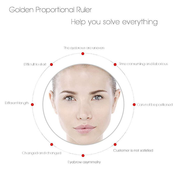 Ögonbrynslinjal Trepunktspositionering Permanent Makeup Symmetrisk Också Gold