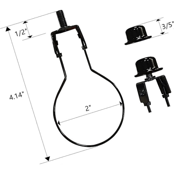 Lamphållare harpa adapter kit - 2-pack (Svart)