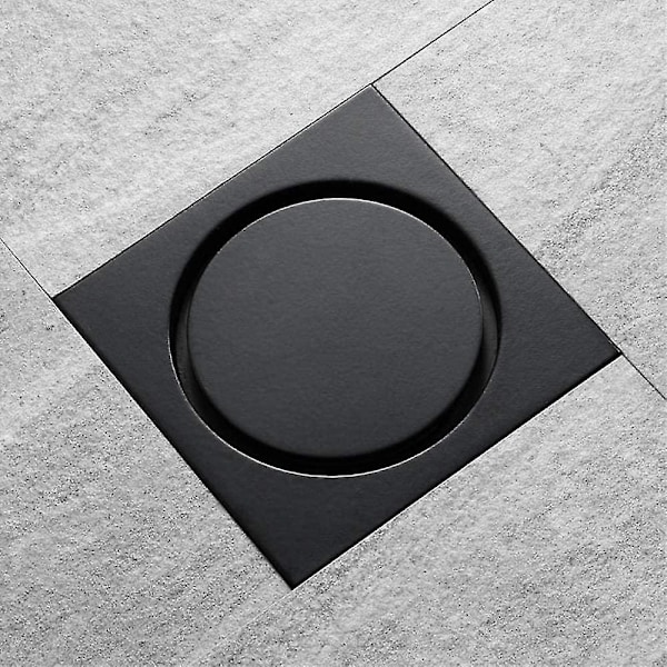 Svart Mässing Golvbrunn 10 X 10 Cm Golvbrunn Dusch Toalett Bat