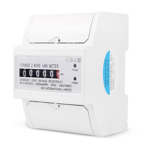 DDS548C Digital enfas elmätare testare elförbrukning monitor 4P Rail elförbrukning wattmeter energimätare 30-100A 2