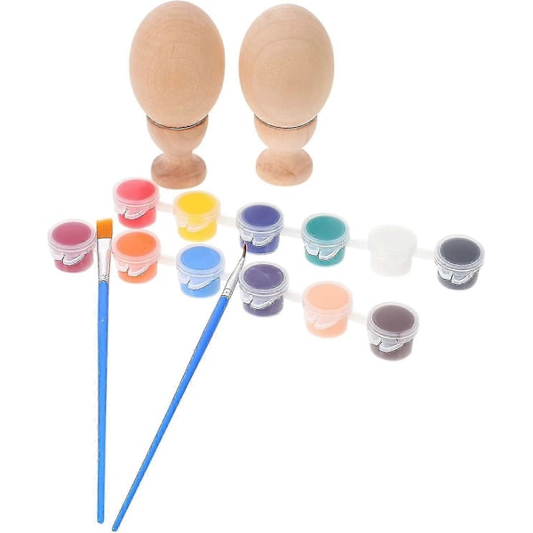 Obehandlade Trägg Ägg DIY Handmålade Påskägg Dekorationskit Omålade Trägg Ägg Set För Målning Och Påskäggsdekorationer Hemdekorationer