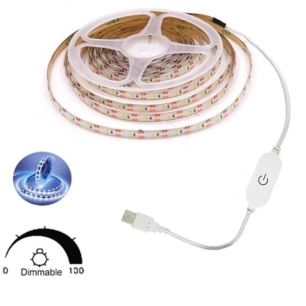 1M/3M/5M USB LED-remsa 5V 30LEDs/m 2835 Dimbar Flexibel Lampa Tejp För TV Bakgrundsbelysning Rum Köks
