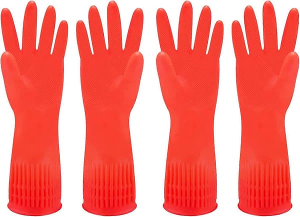 Diskhandskar i Gummi 2 Par (L, Orange)
