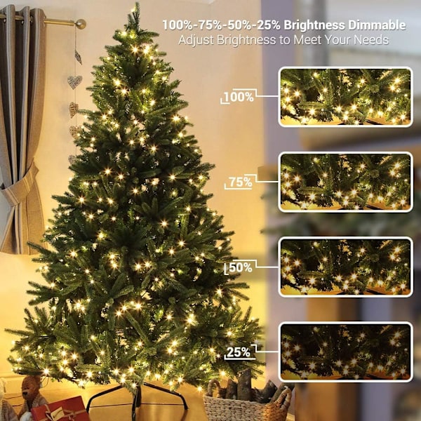 Julbelysning, 20 meter 200 LED Färgväxlande Trädbelysning 11-Funktioner RGB - String 500 LED