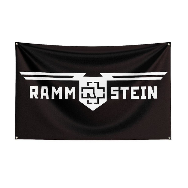 3x5ft Rammstein Rockband Flagga Polyester Digitaltryck Musikminnesmärke Banner för Dekoration J0441 90 x 150cm