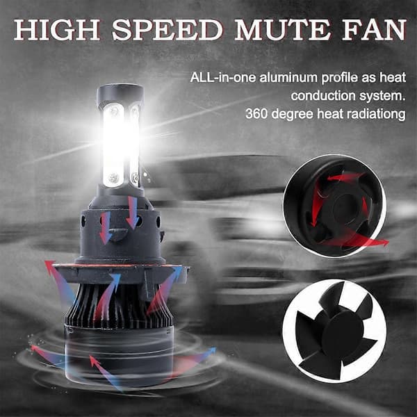 H13 LED Strålkastarlampor Kit CREE 6000K