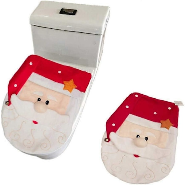 Jul Toalettsitsöverdrag Jultomte Toalettsitsöverdrag Juldekoration Rekvisita (ungefär 28x35.5cm)