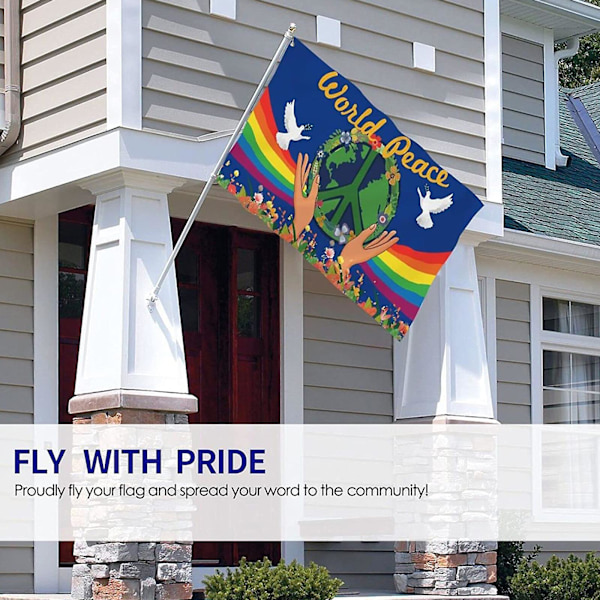 Fredsflagga 150 X 90 Cm Windward Banner Dove Fredstecken Symbol Flagga Viv D