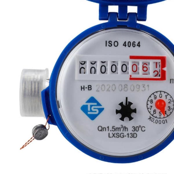 Vattenmätare 15mm 1/2 tum Hög Precision Enkel Installation Vattenflödesmätare