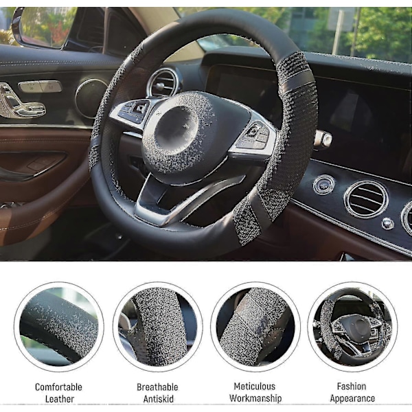 Läderrattskydd med ventilerande mikrofiber och viskos för män och kvinnor, universellt 14,5 tum halkskydd
