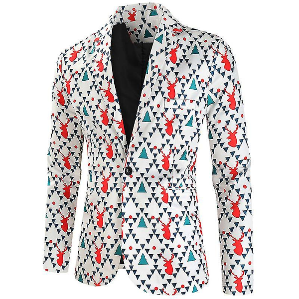 Julkavajjackor för män, Casual One Button Xmas Suit Blazer COLOR 2 M