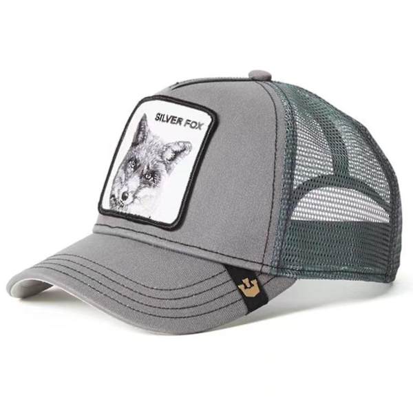 Farm Animal Trucker Justerbar Baseballkeps Mesh Style För Män W Silverräv