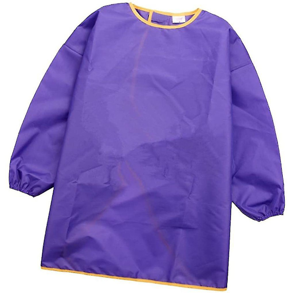 Barnmålningssmocka, barnförkläde, haklapp blå, S Purple M