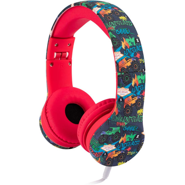 Snug Play+ Barnhörlurar med volymbegränsning för småbarn (pojkar/flickor Monster Trucks