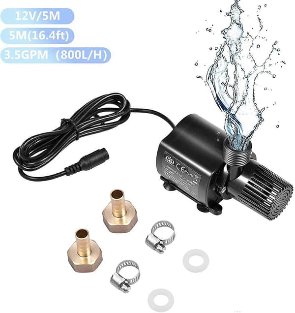 DC Vattenpump, 800L/H 5M Dränkbar Vattenpump DC 12V Amfibisk Pump Vattencirkulation