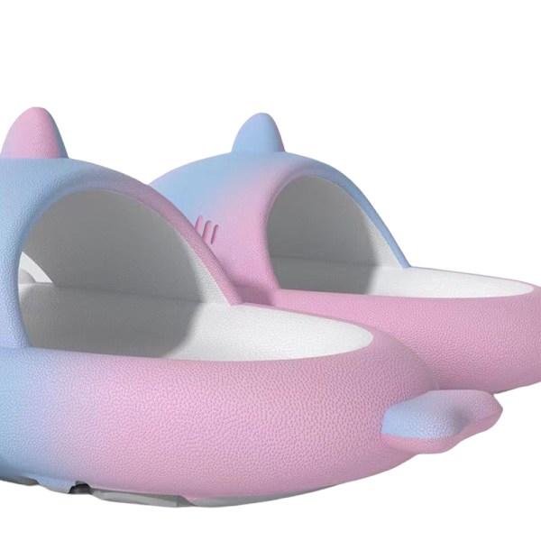 Rainbow Cloud Shark Tofflor Gradient Färg lila-blått pulver 42