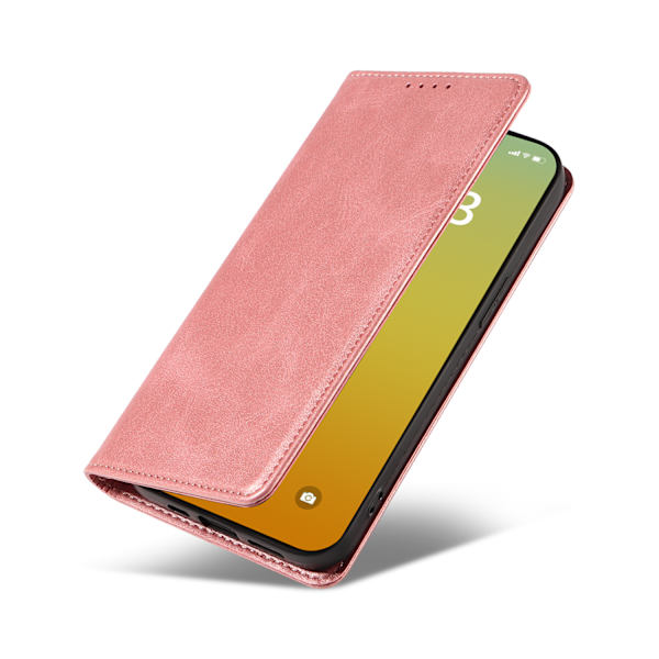 Passar för iPhone 15 mobilfodral, Apple 14 mobil läderfodral, kompatibel pink iPhone 15 plus