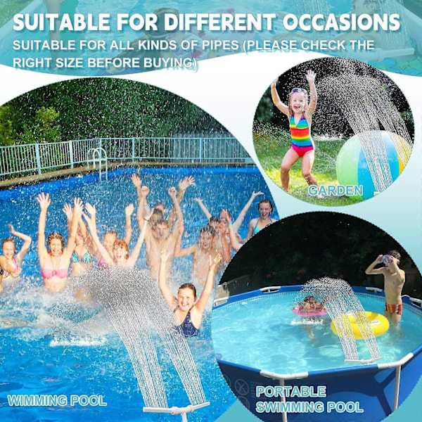 Vattenfall Pool Spray Pool Fontän Pool Spruta Hydrodynamisk Justerbar Luftare Swimmingpool Vattenfall För 1,5 Tums Gränssnitt (Vit)