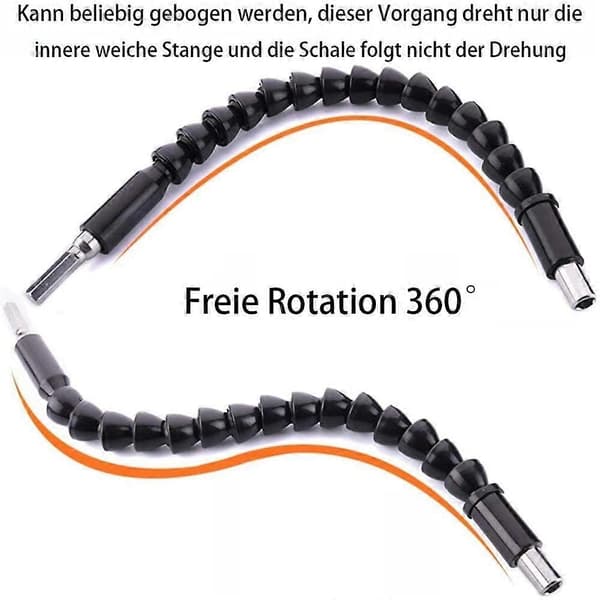 Flexibla drivbitar, Universal 300mm Flexibel Skruvmejsel Förlängningsbitar (2-pack)