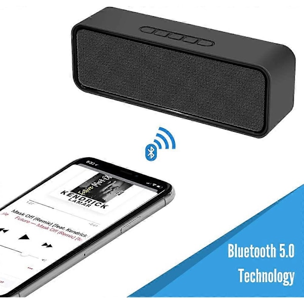 Portabel Trådlös Högtalare, Bluetooth 5.0 Högtalare (Svart)