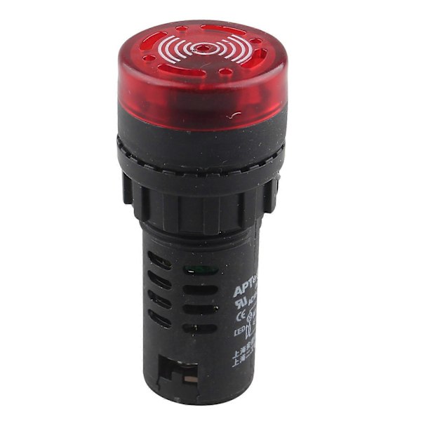 AD16-22SM LED Summer Varningssignal Indikatorlampa Blinkande DC 12V 20mA 22mm Diameter