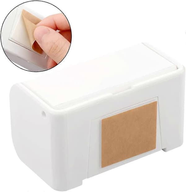 Tandborsthållare Väggmonterad med Lock 2 Fack (Vit 1-pack)