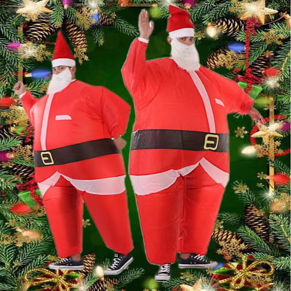 Söt Unik Jultomte Design Uppblåsbar Dräkt, Halloween Jul white