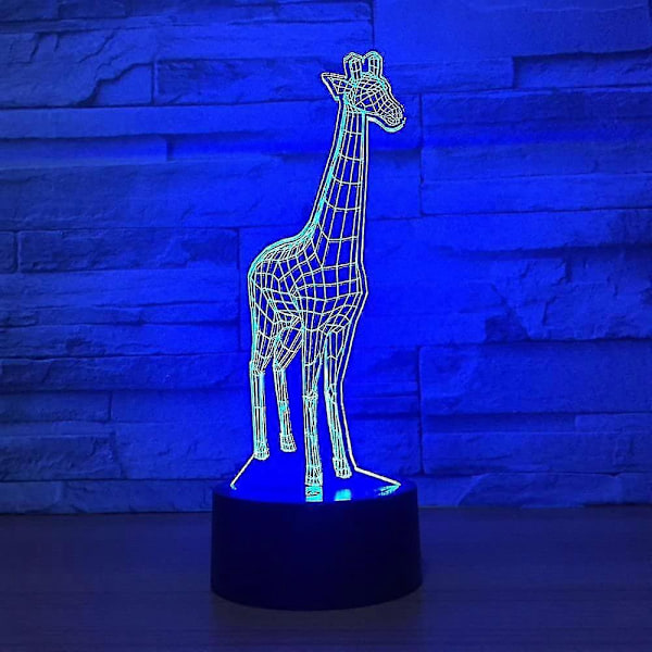 Djur Giraff 3D Nattlampa Touch LED Bordslampor 7 Färger Ändringsbar Skrivbordslampa Bords Hushållsrum Dekoration Gåva, Födelsedagspresent Julklapp