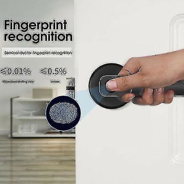 Elektroniskt dörrlås med fingeravtryck med biometriskt dörrhandtag och nycklar för förbättrad säkerhet