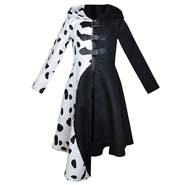 Cruella Devil Cosplay Festdräkt Dam Klänning+svarta Handskar Outfit Se M