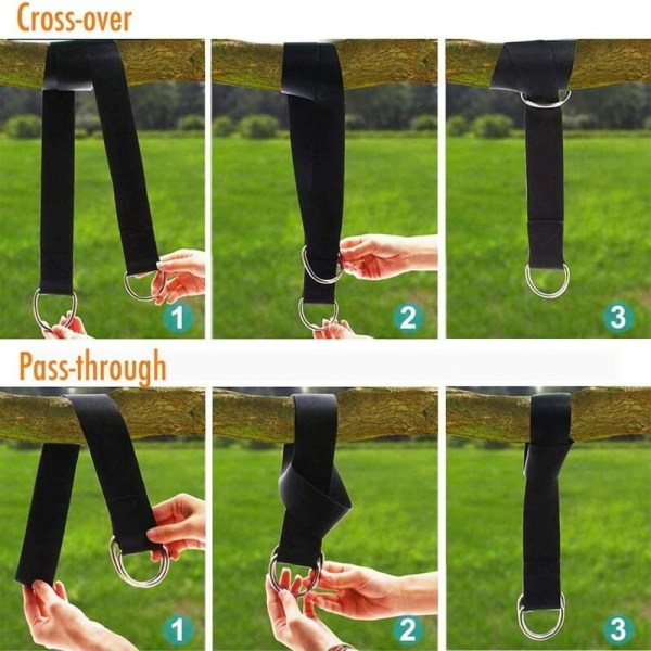 Tree Swing Strap Kit, med två karbinhakar i rostfritt stål, suita
