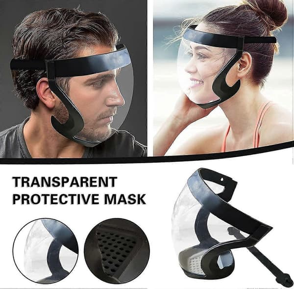 Super Protective Face_Shield - Full Face Protective Shield Visor (Svart)