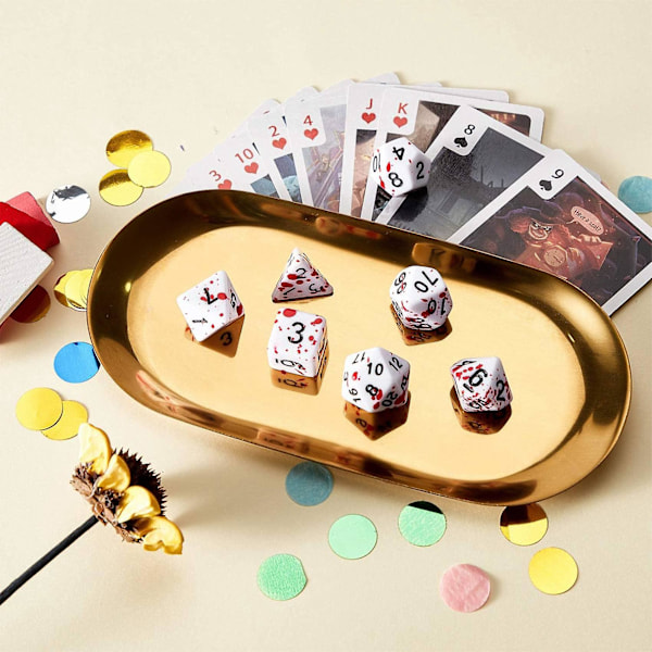 RPG DND Rollspel: Blodstänkta Polyhedrala Tärningar 7-Sats 14 Stycken