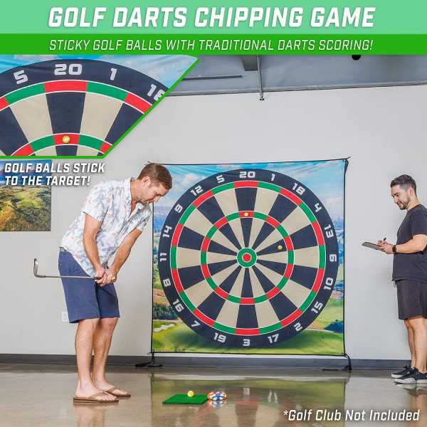 Golf Chipping Game Set innehåller Sticky Playing Mat, N' Stick Golfspel med Chip N' Stick golfbollar - Mål i jättestorlek med Chipping Mat 180*180cm