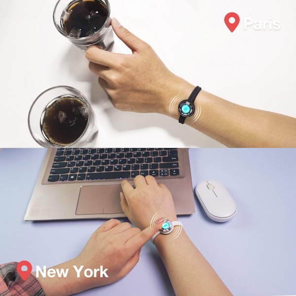 Totwoo Långdistansarmband, Candy Wave Touch Armband (Svart+Vit)