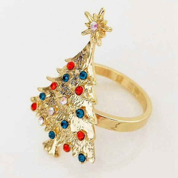 6 st Jul Servettknapp Servettring Tygring Diamant Jul Servettringar