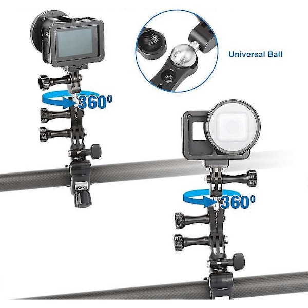 Aluminium Kulledsfäste Svängarmfäste 360 Rotation Kompatibel För Gopro 10 (1st, Svart)