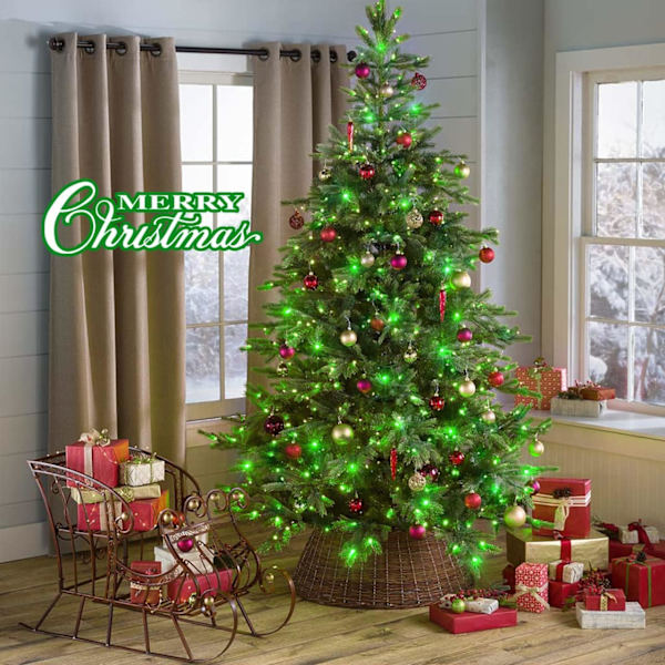 Varmvit julbelysning inomhus, 33ft 100 LED julslinga Green
