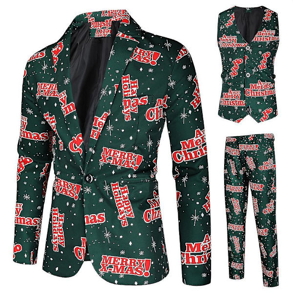Roliga fula julkostymer för män, komplett juljulkostym Green 4XL