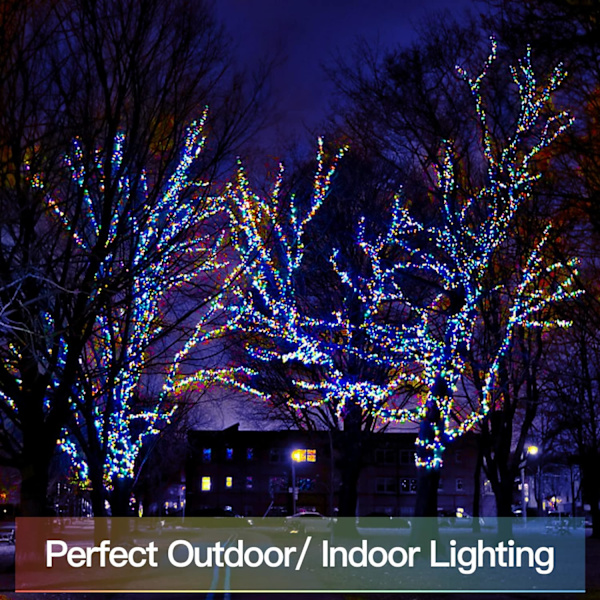66ft 200 LED utomhusslingor, varmvita Fairy Lights Batteri Op Multicolor 100 LED