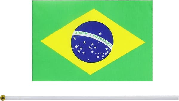 25-pack Handhållen Liten Mini Flagga Brasilien